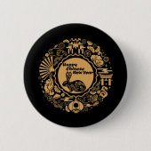 うさぎ中国のの新年 缶バッジ (正面)