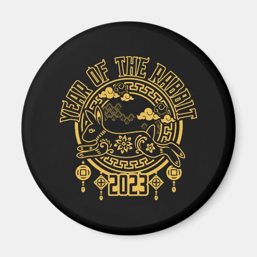 うさぎ中国のの旧正月 マグネット (正面)