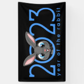 うさぎ中国のの漫画の年 横断幕 (縦)