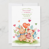 うさぎ兄弟 招待状 (正面)