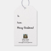 うさぎ入りバスケットとホリースプリグス水彩画 ギフトタグ (裏面)