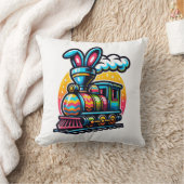 うさぎ列車鉄道イースターエッグ子供幼児男子 クッション (ブランケット)