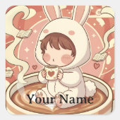 うさぎ勉強会 スパイラルノートブック スクエアシール (正面)