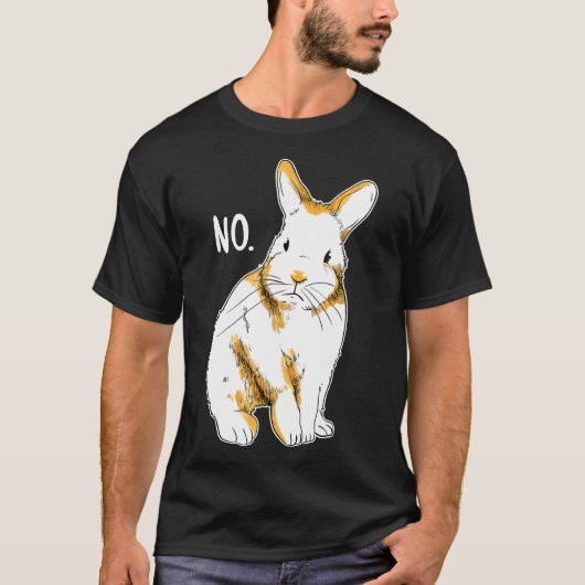 うさぎ動物おもしろいのシャツRabbi不賛成 Tシャツ (正面)