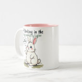 うさぎ半身点滅 ツートーンマグカップ (正面左)