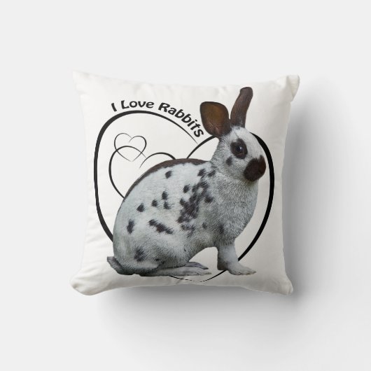 うさぎ大好き枕(白) クッション (正面)