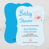 うさぎ好きのための素敵なベビーシャワー 招待状 (正面/裏面)