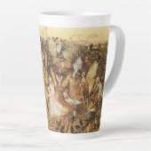 うさぎ妖精たちの間で、ヴィンテージ童話 カフェラテマグ (右アングル)