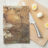 うさぎ妖精たちの間で、ヴィンテージ童話 キッチンタオル (四つ折り)