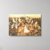 うさぎ妖精たちの間で、ヴィンテージ童話 キャンバスプリント (正面)