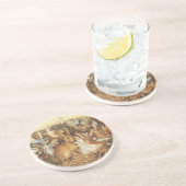 うさぎ妖精たちの間で、ヴィンテージ童話 コースター (側面)