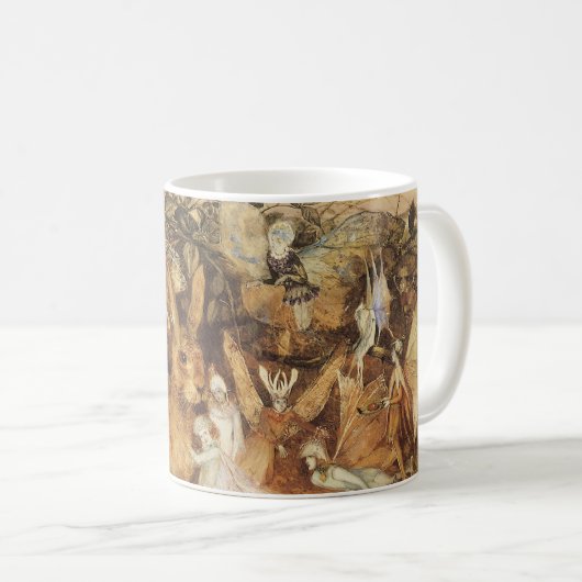 うさぎ妖精たちの間で、ヴィンテージ童話 コーヒーマグカップ (正面右)