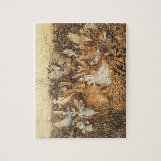 うさぎ妖精たちの間で、ヴィンテージ童話 ジグソーパズル (縦)