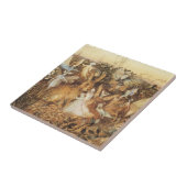 うさぎ妖精たちの間で、ヴィンテージ童話 タイル (側面)