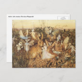 うさぎ妖精たちの間で、ヴィンテージ童話 ポストカード (正面/裏面)