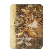 うさぎ妖精たちの間で、ヴィンテージ童話 マグネット (縦)