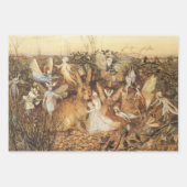 うさぎ妖精たちの間で、ヴィンテージ童話 ラッピングペーパーシート (正面2)