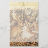 うさぎ妖精たちの間で、ヴィンテージ童話 便箋 (正面)