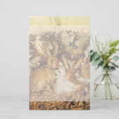 うさぎ妖精たちの間で、ヴィンテージ童話 便箋 (スタンド正面)