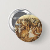 うさぎ妖精たちの間で、ヴィンテージ童話 缶バッジ (正面&裏面)