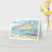 「うさぎ島」グリーティングカード カード (黄色い花)