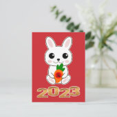 うさぎ年 中国の新年 ポストカード (スタンド正面)