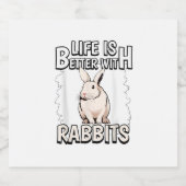 うさぎ引用文の生活はうさぎと一緒に良い スパークリングワインラベル (シングルラベル)