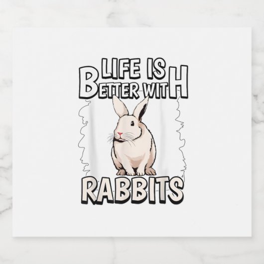 うさぎ引用文の生活はうさぎと一緒に良い スパークリングワインラベル (シングルラベル)