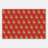 うさぎ新年中国の〔占星術の〕十二宮図動物 ラッピングペーパーシート (正面2)