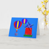 うさぎ気球カード #1 カード (黄色い花)