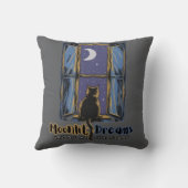 うさぎ猫と夜の黒猫 クッション (裏面)