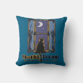 うさぎ猫と夜の黒猫 クッション (正面)