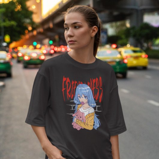 うさぎ玩具付きアニメガール Tシャツ