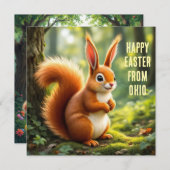 うさぎ耳の赤いリス シーズンカード (正面/裏面)