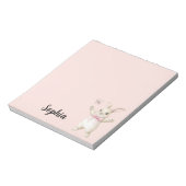 うさぎ蝶々 ピンクのほっぺ ノートパッド (回転)