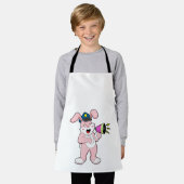 うさぎ警察官マイク エプロン (着用した状態)