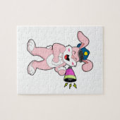 うさぎ警察官マイク ジグソーパズル (横)