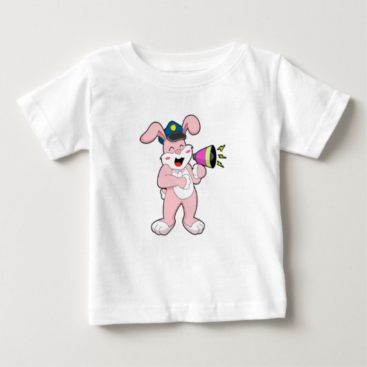 うさぎ警察官マイク ベビーTシャツ (正面)