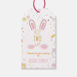 うさぎ跳び2歳のプレゼントタグ イースター 2歳の誕生日 ギフトタグ