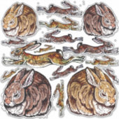 うさぎ跳躍ハレブラウンペン&インクラージビニール シール (正面)