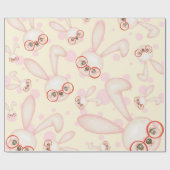 うさぎ頭が切れるガールパターン ラッピングペーパー (フラット)