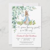 うさぎ風船のベイビーシャワー招待状 招待状 (正面)