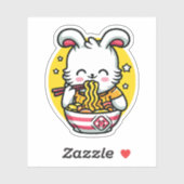 うさぎ食べラーメン01 シール (シート)