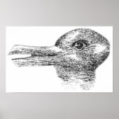 うさぎ鴨の錯覚うさぎか、うさぎか ポスター (正面)