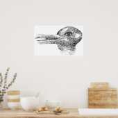 うさぎ鴨の錯覚うさぎか、うさぎか ポスター (キッチン)