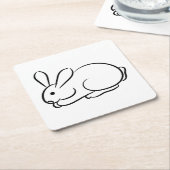 うさぎ スクエアペーパーコースター (アングル)