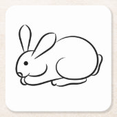 うさぎ スクエアペーパーコースター (正面)
