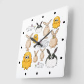 うさぎ。 スクエア壁時計 (傾斜)