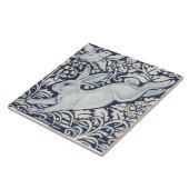 うさぎ、バードネイビーブルーフローラ三徳 タイル (側面)