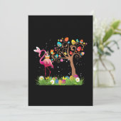 うさぎ フラミンゴ イースター 2021 | かわいいフラミンゴ好き 招待状 (スタンド正面)